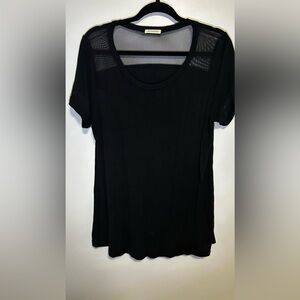 2x boutique style mesh black top